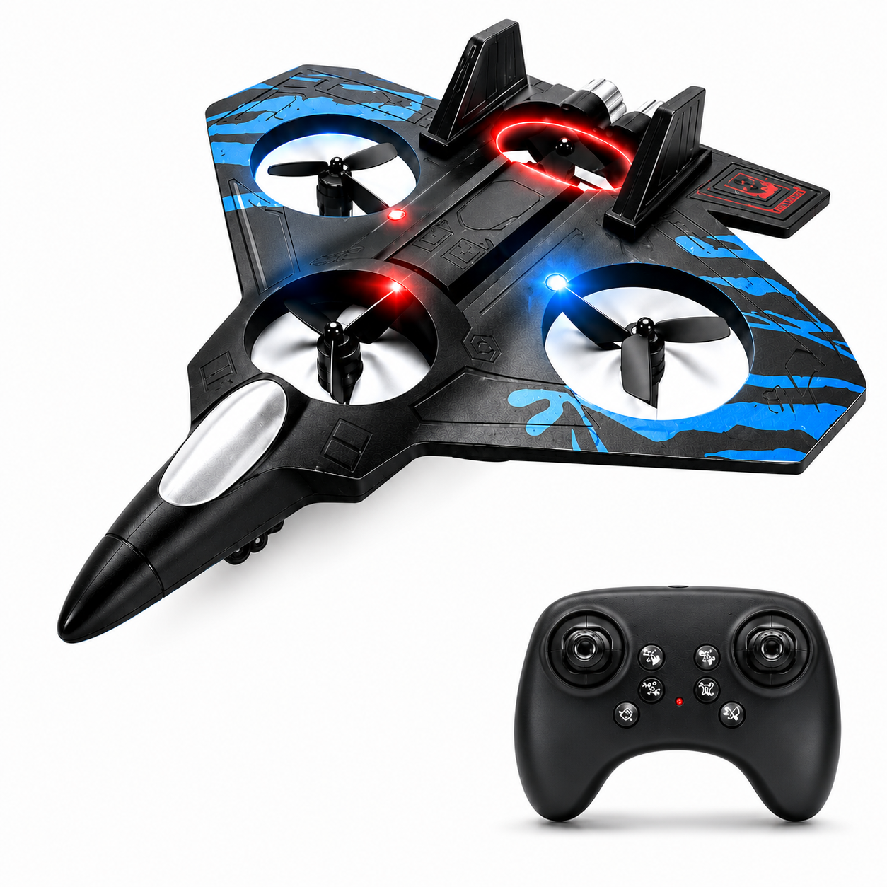 RC Fighter Plane 2.4GHz Remote Control Aircraft with LED Lights