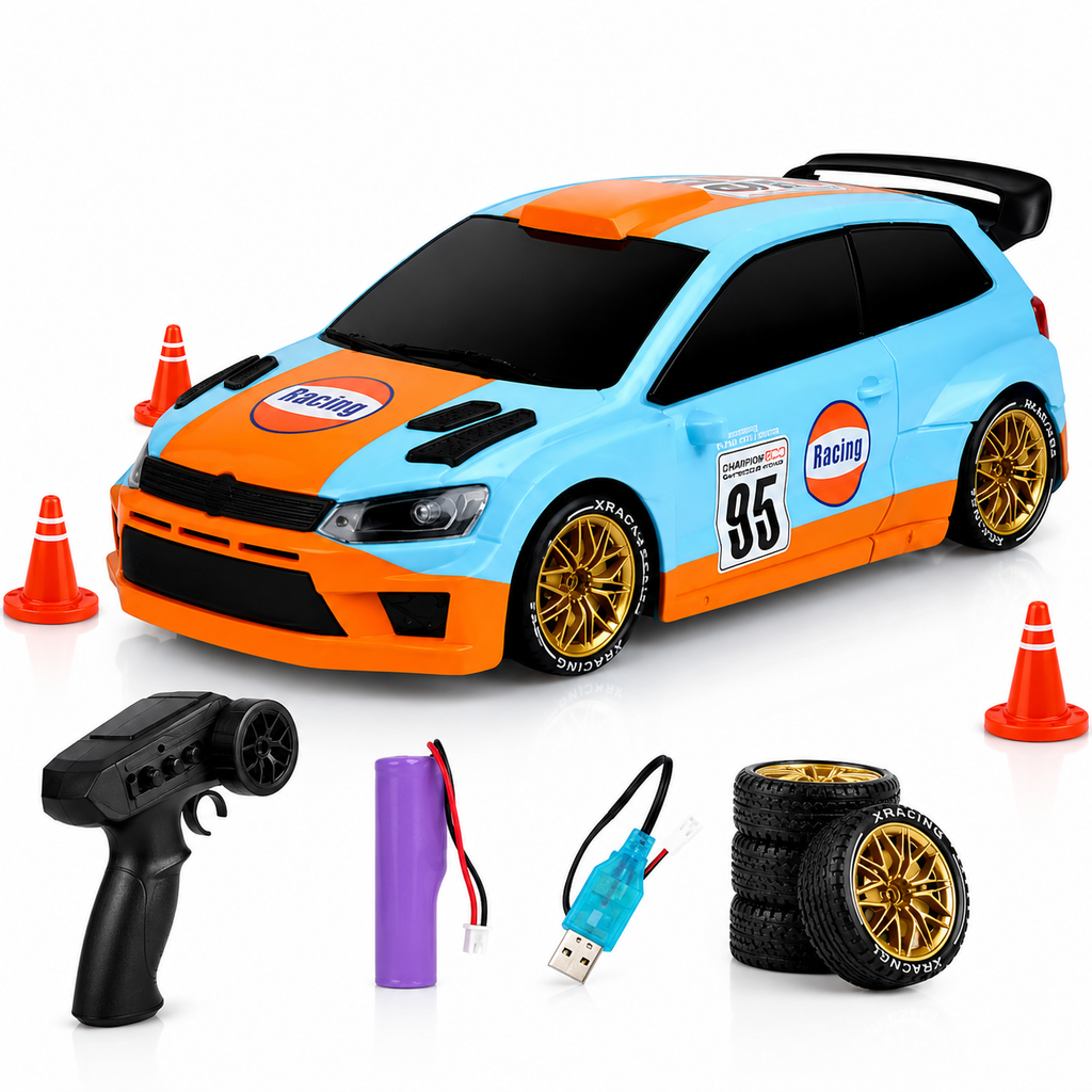 1:24 RC Drift Car – 4WD Rechargeable Racing Car with Smoke Effect
